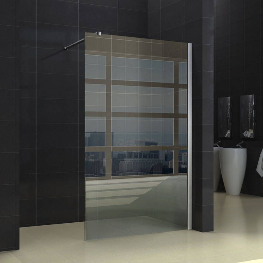 Wiesbaden Inloopdouche Miami 120x200cm Antikalk Helder Glas Chroom Profiel 10mm Veiligheidsglas Easy Clean