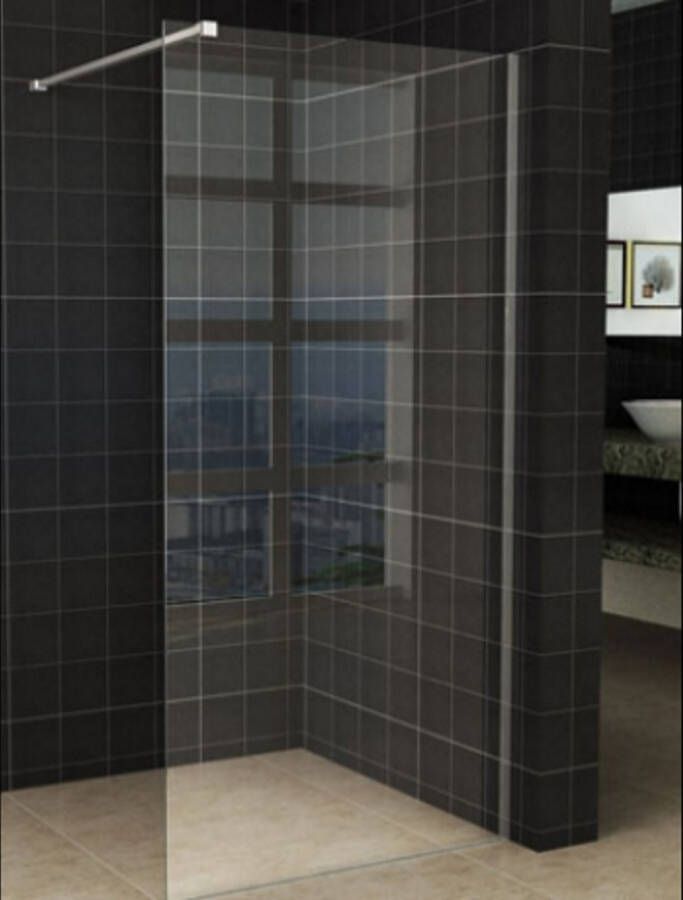 Wiesbaden Slim losse glaswand 95x200cm Helder glas 8mm met anti-kalk coating zonder profiel en stabilisatiestang 20.3472